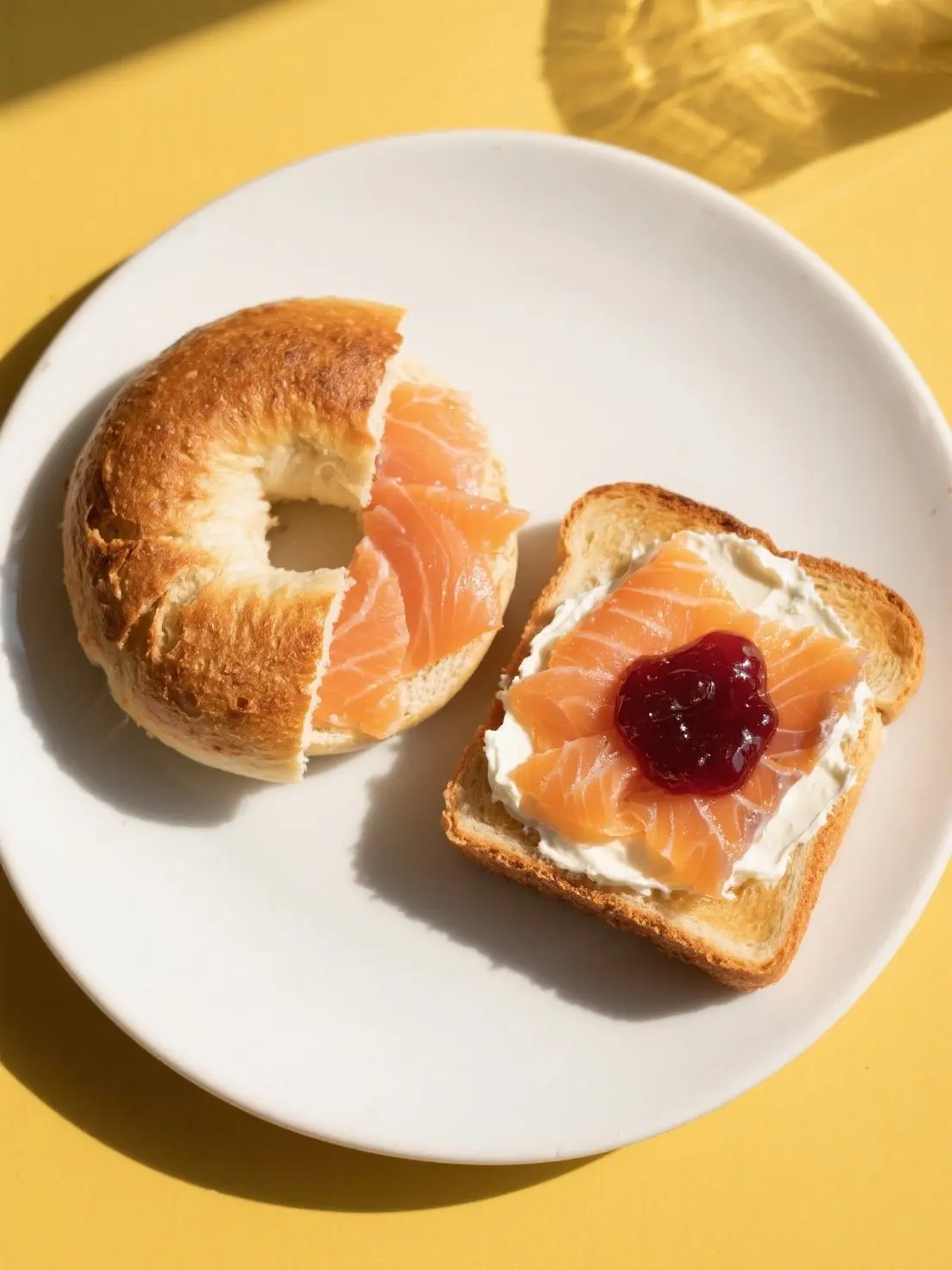 Sourdough and regular bagels side by side