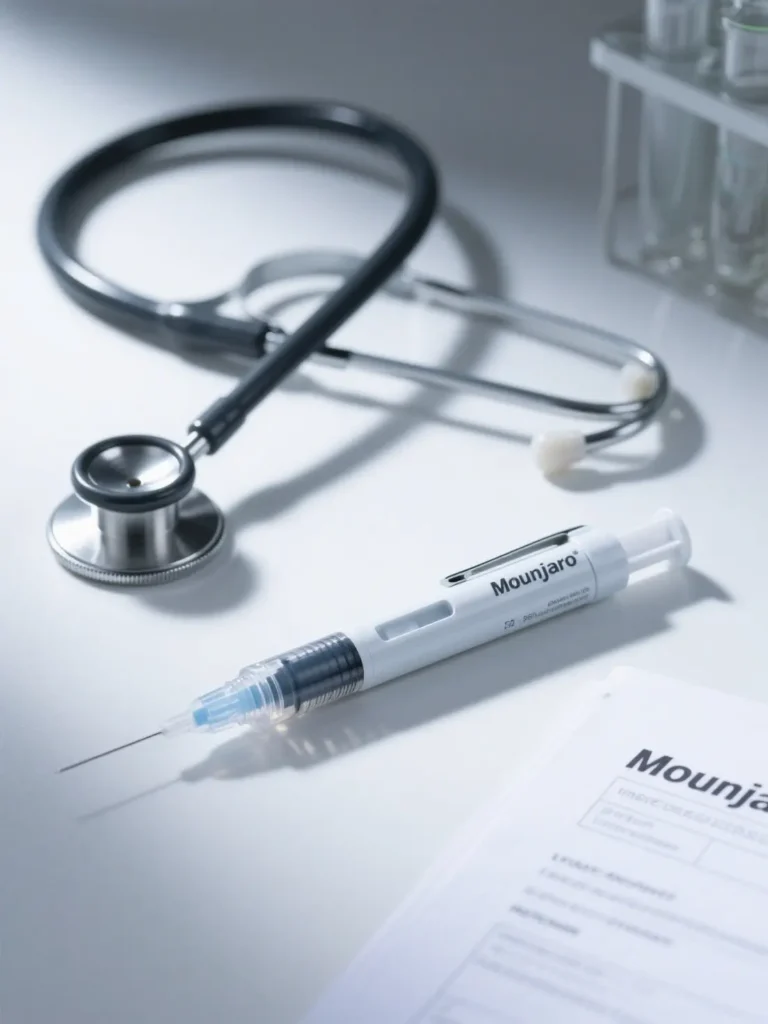 Mounjaro injection pen with medical background Long Term Side Effects of Mounjaro