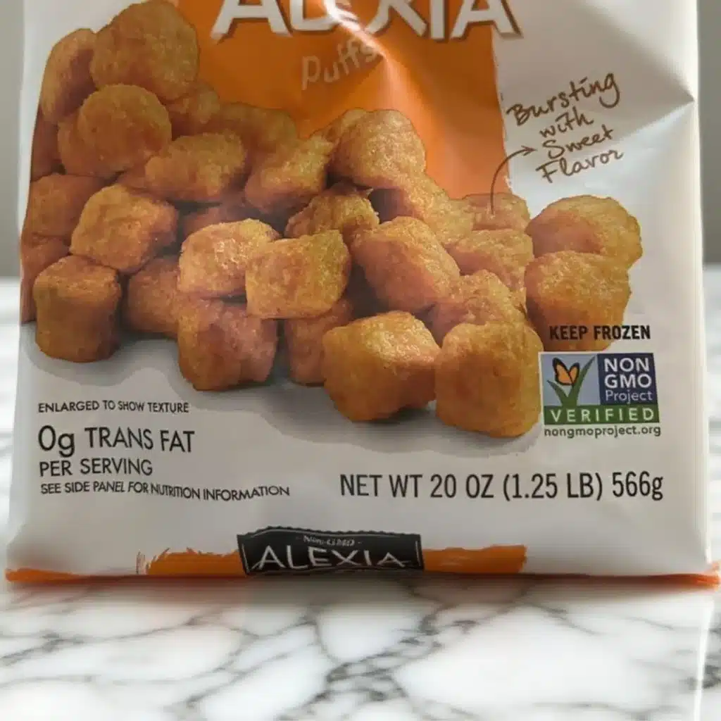 Alexia sweet potato puffs product packaging