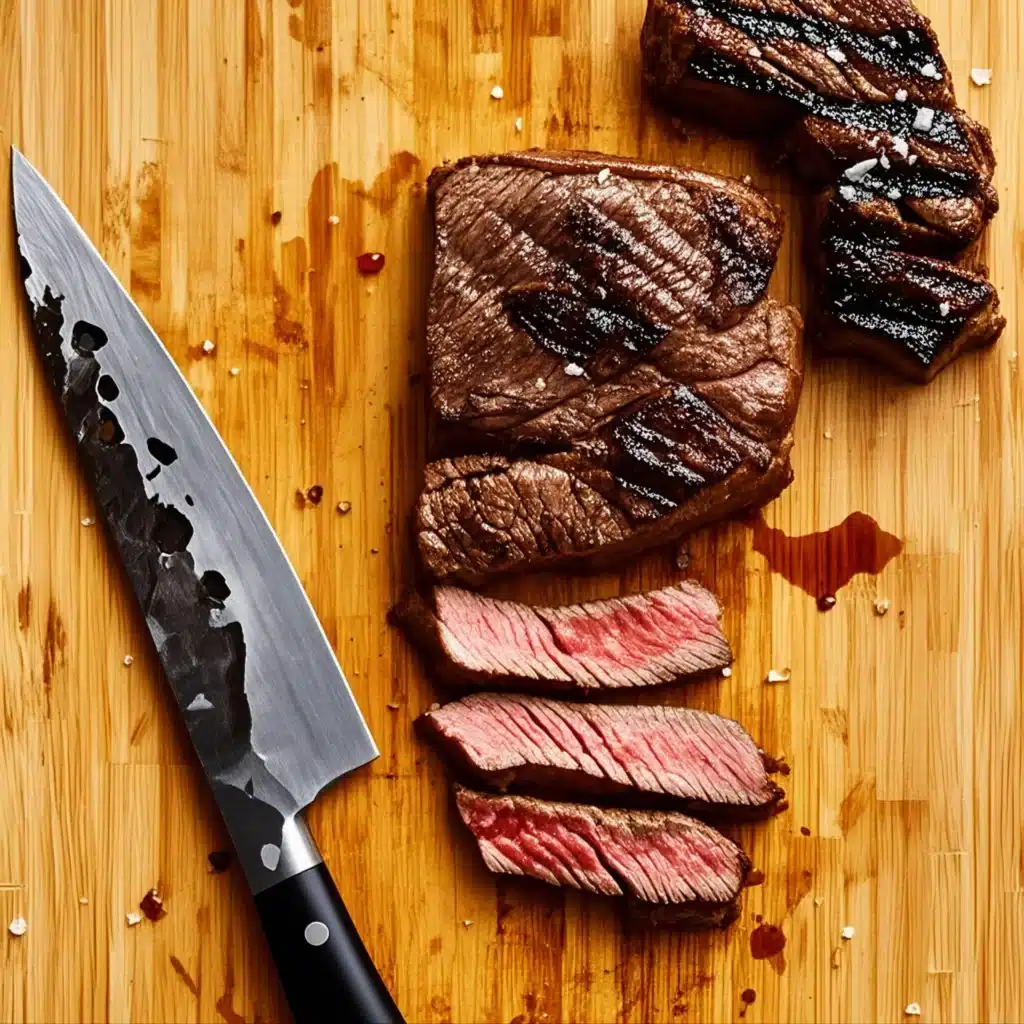 Picanha Steak Recipe 4 Sliced picanha steak with knife on cutting board