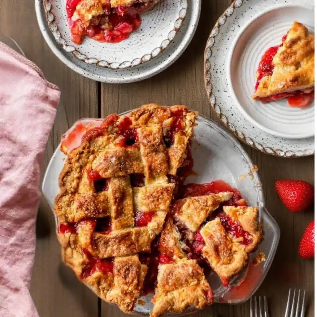 Corned Meat Recipe Slow Cooker 11 Slices of strawberry rhubarb pie served on plates