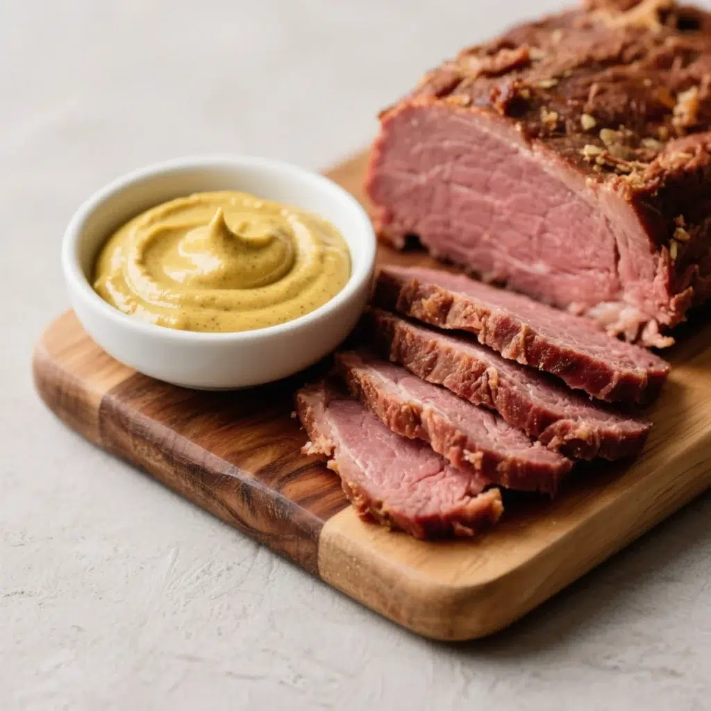 Corned Meat Recipe Slow Cooker 1 Corned beef with mustard sauce and horseradish