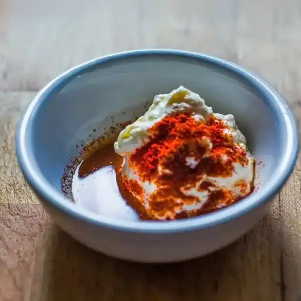Chipotle mayo ingredients in a bowl before mixing
