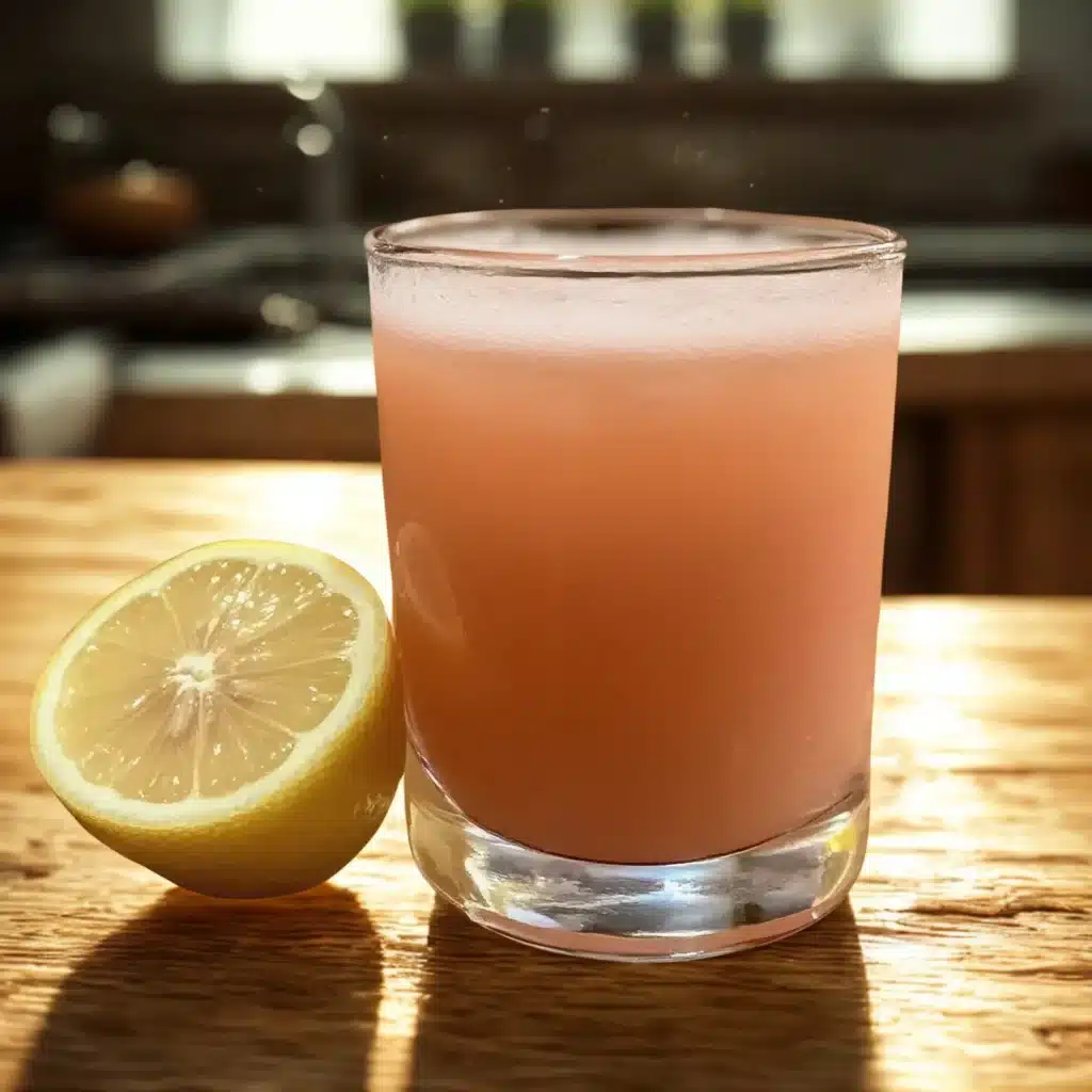 Sparkling pink lemon detox water with Himalayan salt